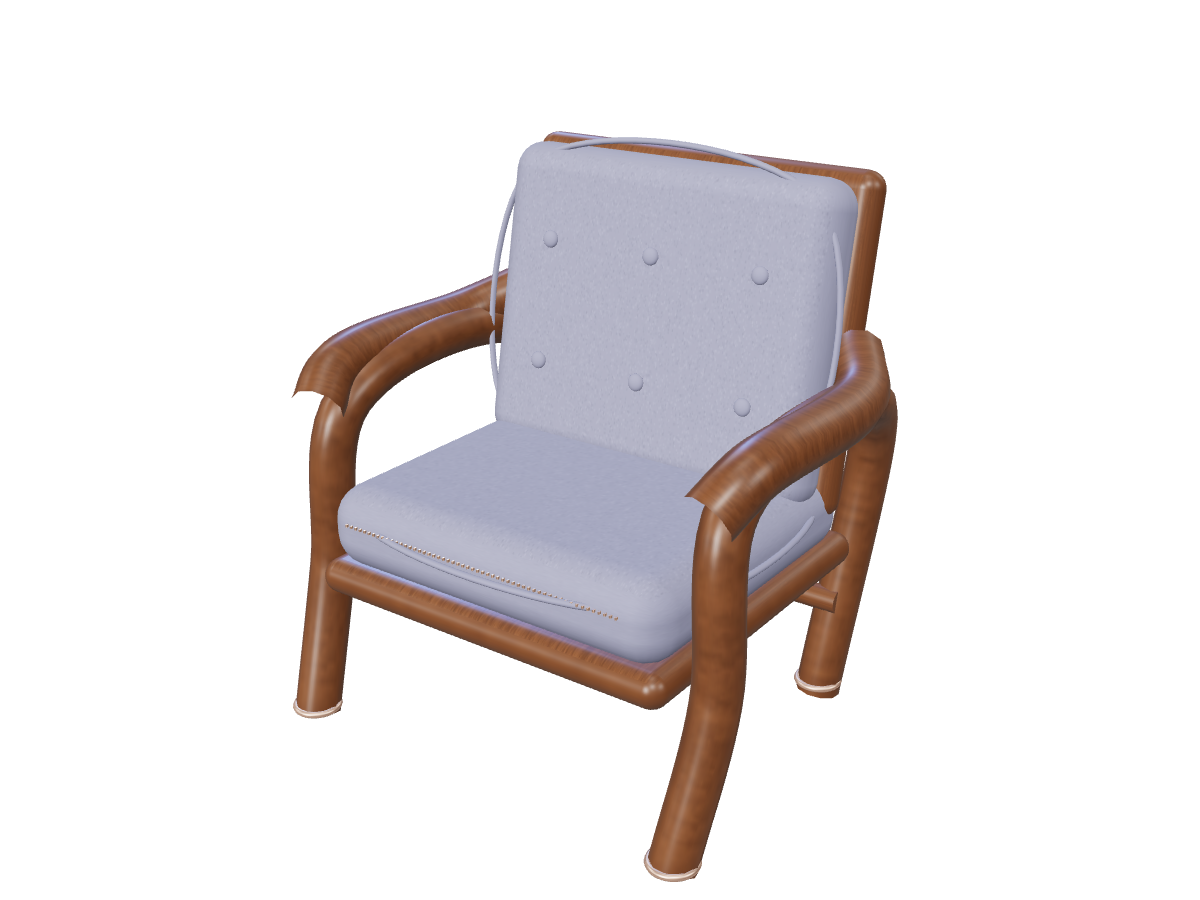 Armchair: bronze material direction: Material reference
