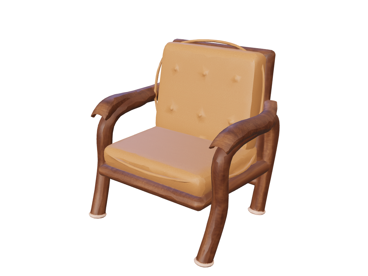 Walnut and leather lounge chair