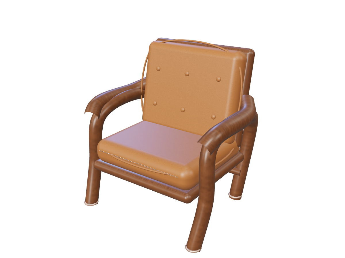 Walnut and leather lounge chair: Original reference