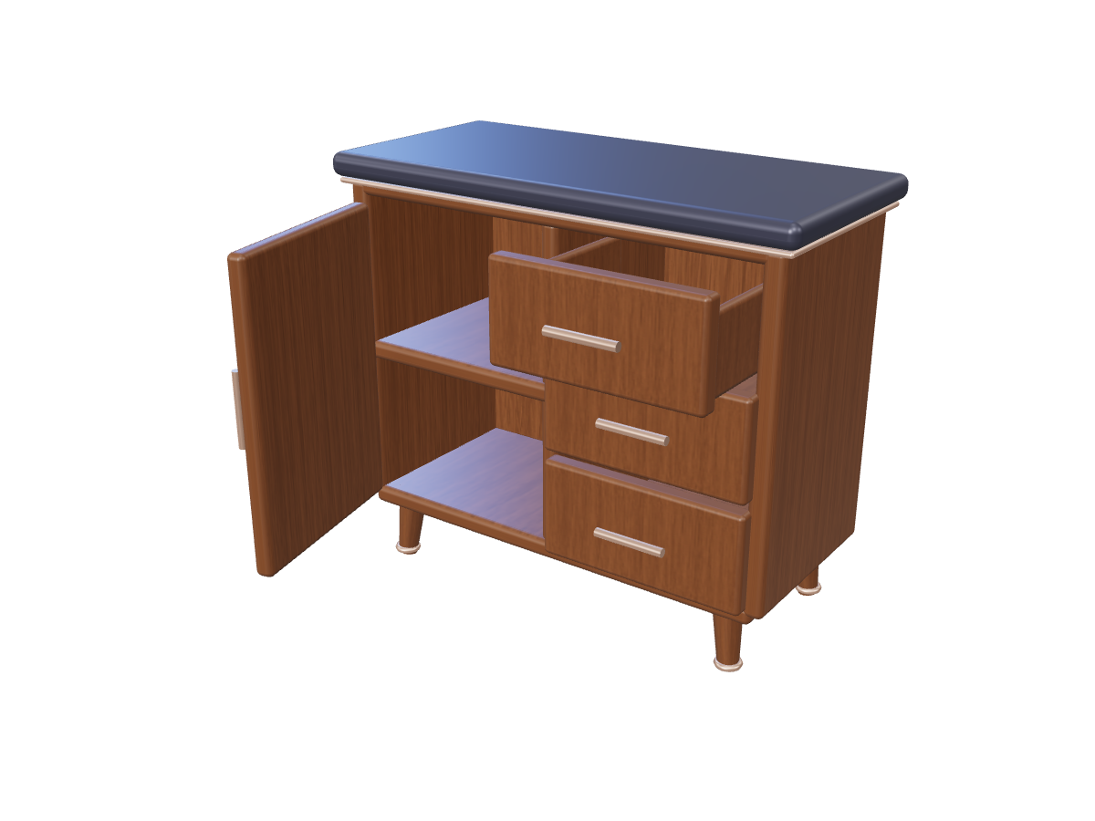 Cabinet: original opening and closing study: Door and drawer in motion