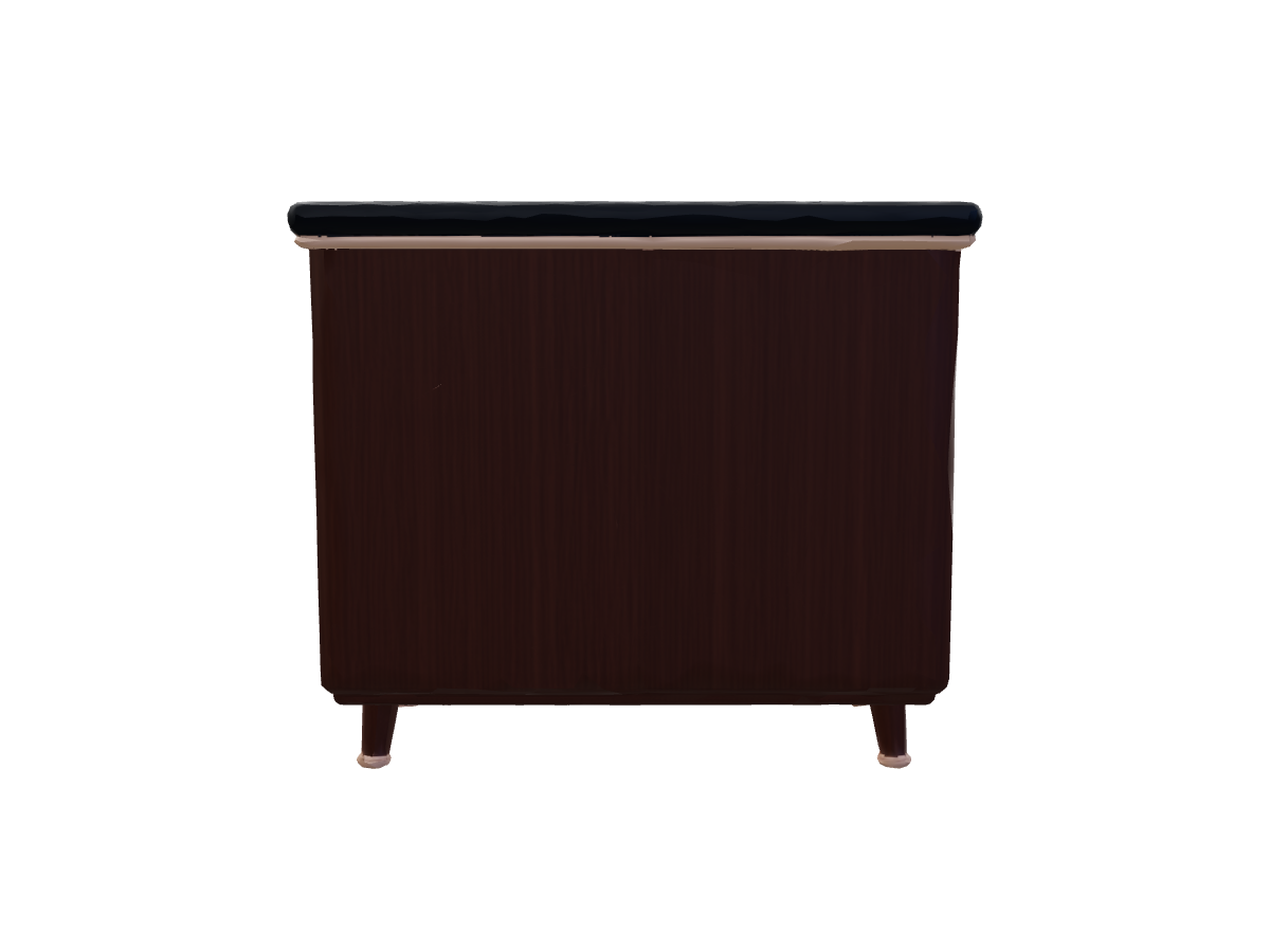 Fluted walnut cabinet: Reconstructed back