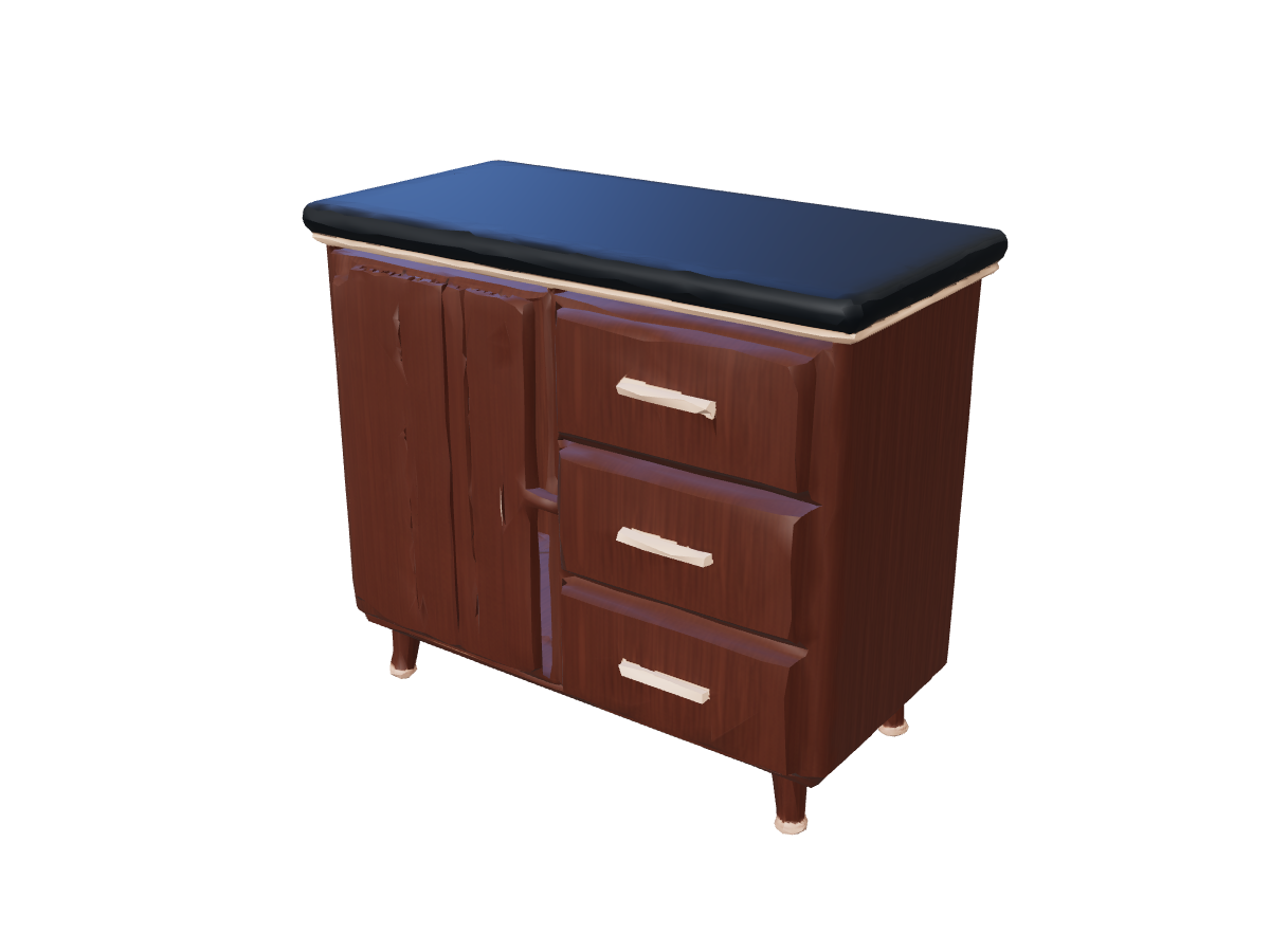 Fluted walnut cabinet