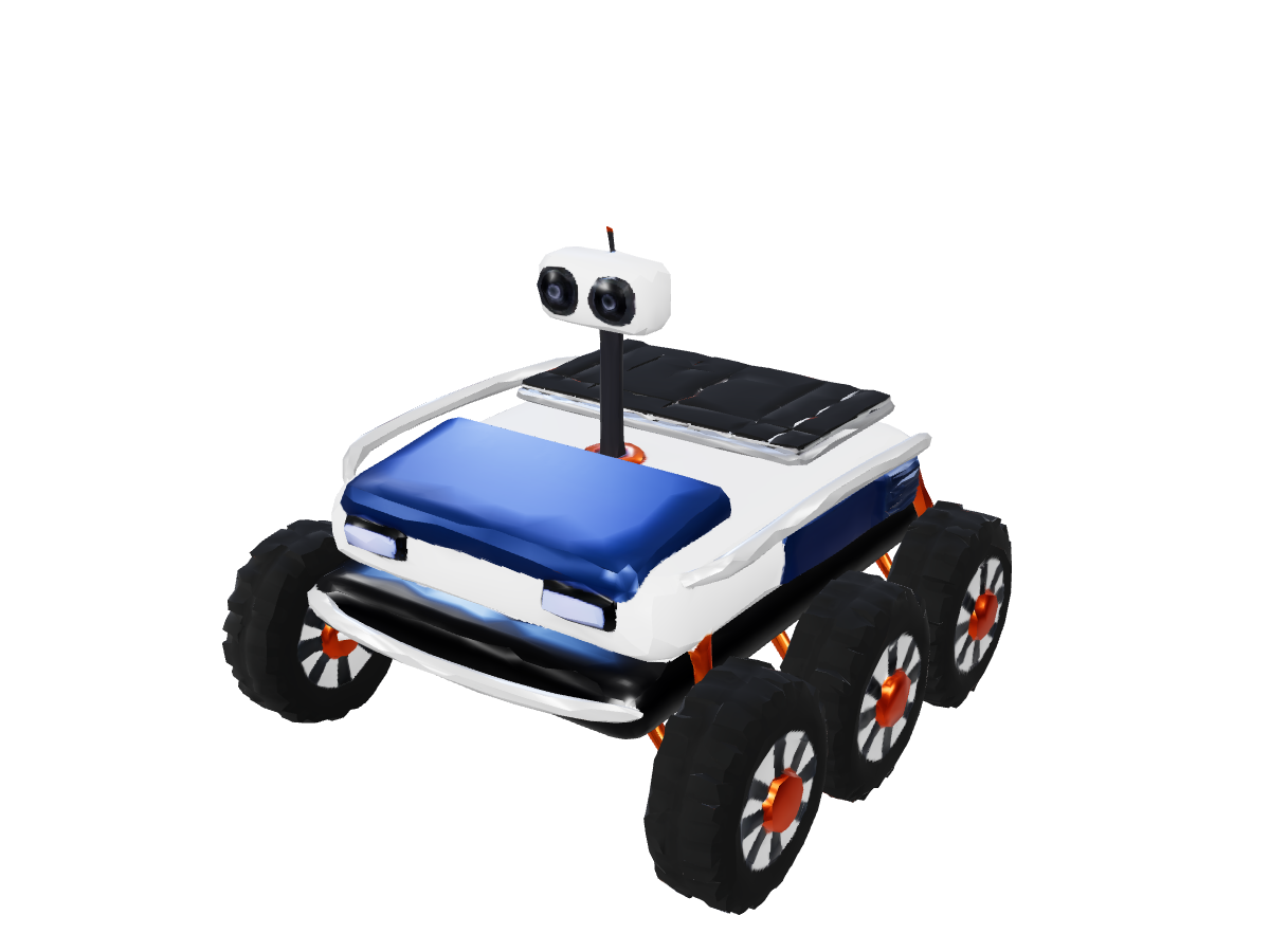 Six-wheel exploration rover: Reconstructed model